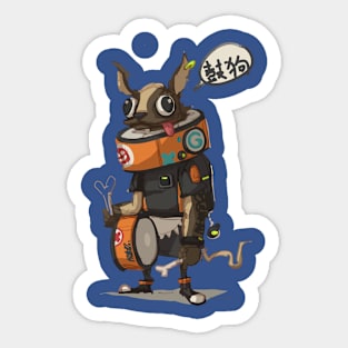 Fox Musician Illustration Sticker